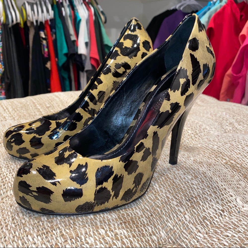 Gianni Bini Patent Leather Leopard Heels